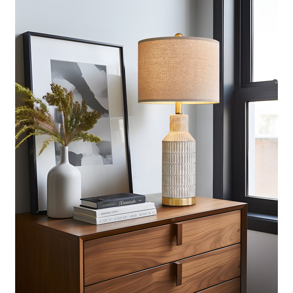 Mercer41 Rometta 25" Modern Ceramic Lamps, for Living Room Bedroom ...